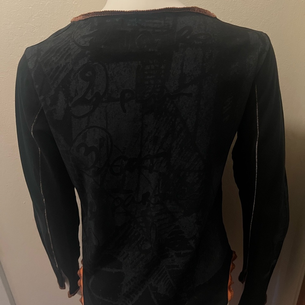Cop.Copine Black and Orange Long Sleeve Top - Picture 7 of 10